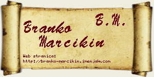 Branko Marcikin vizit kartica